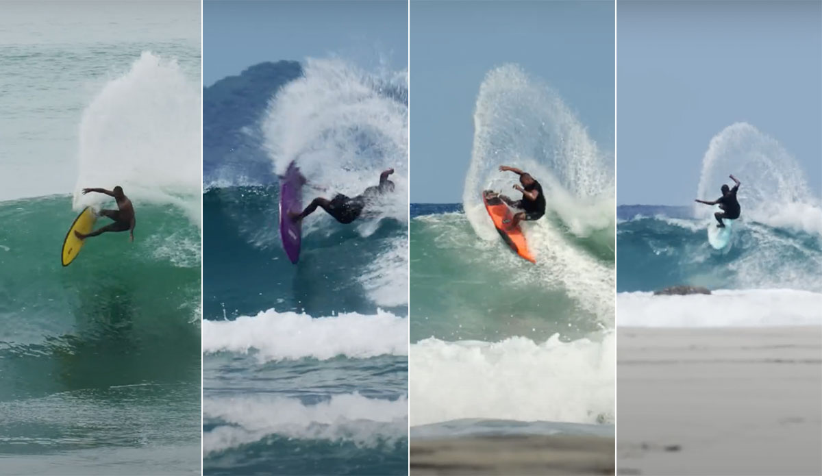 Victor Bernardo surfing