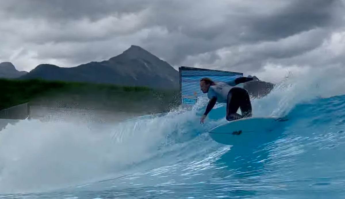 Ben Gravy surfs in the Swiss Alps.