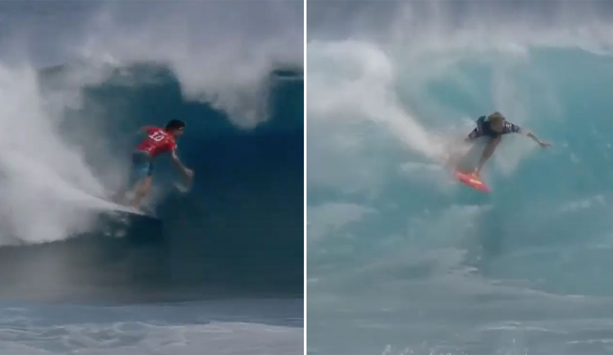 John John Florence and Gabriel Medina at Teahupoo