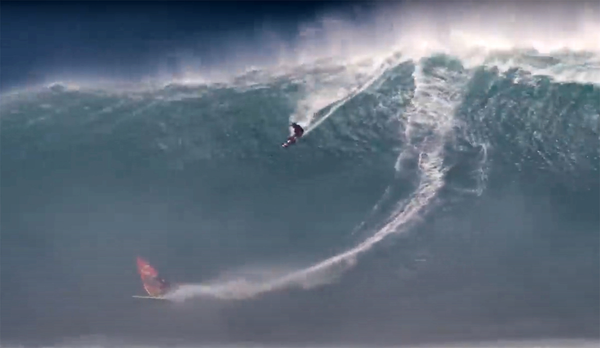 Kai Lenny surfing big waves