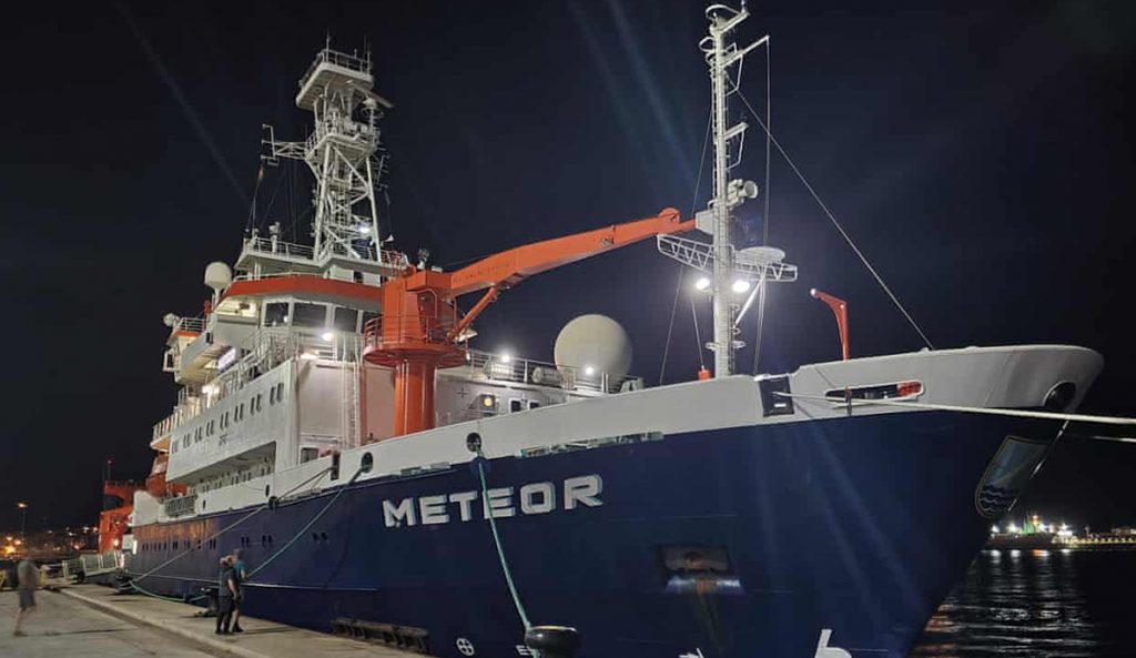 The Meteor, a ship that found three underwater volcanoes and a sunken ship.