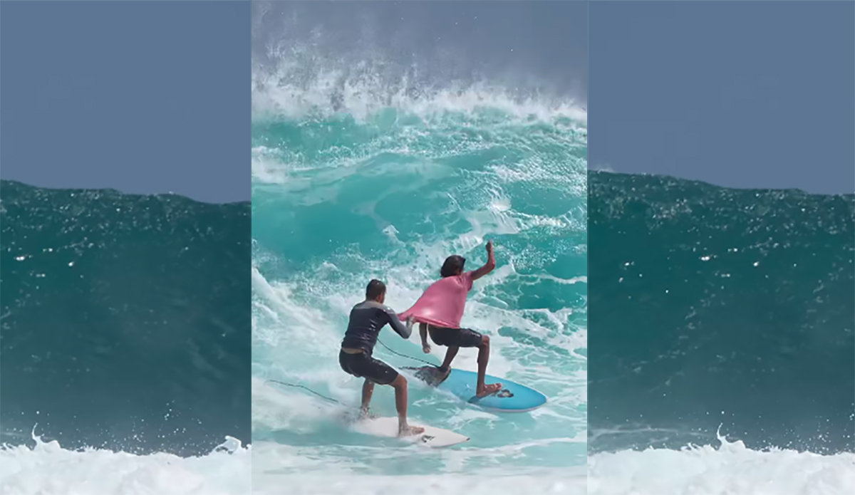 This Is a Mid-Wave Tackle for the Ages at Desert Point