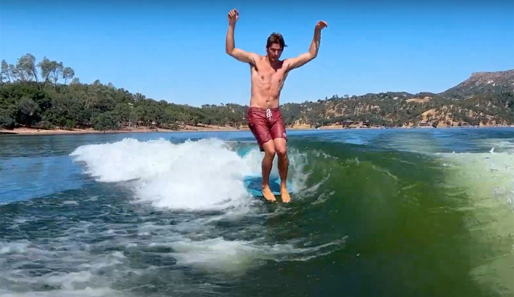 Tommy Witt wakesurfing
