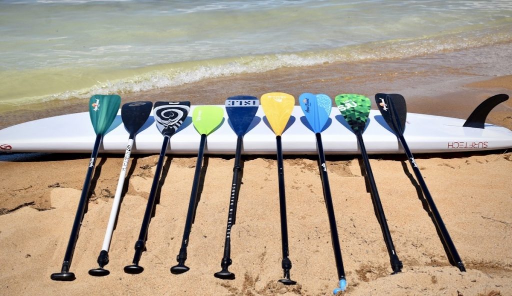 SUP Paddles on SUP board