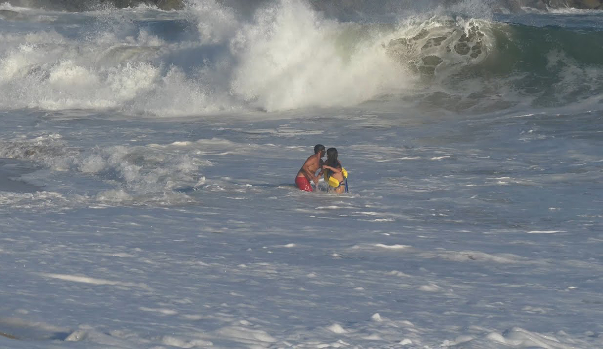 A textbook rescue by lifeguards at the wedge