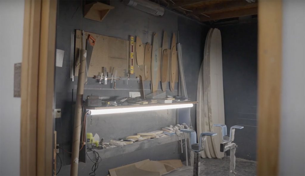 Rusty surfboards shaping room
