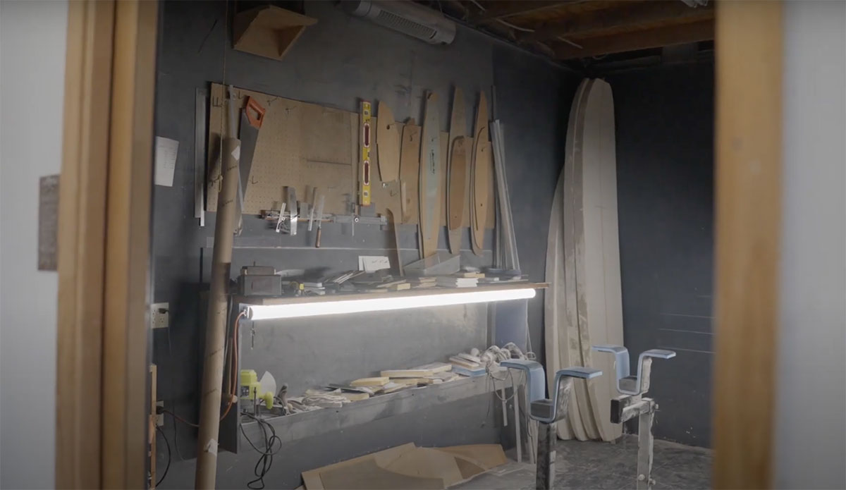 Rusty surfboards shaping room