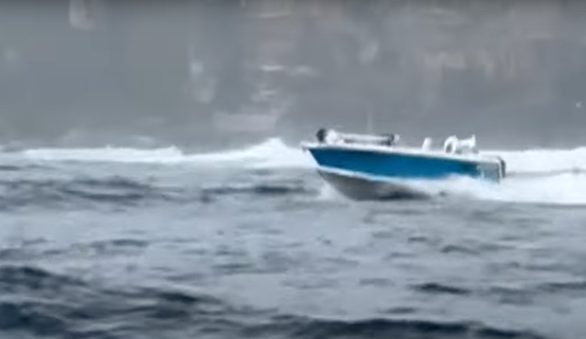 Witnesses were alerted to the accident when they saw the driverless boat (pictured) circling in the water. Photo: 9 News // YouTube
