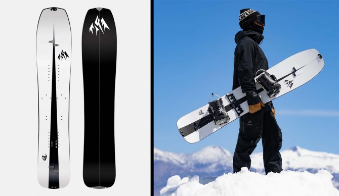 Jones Mind Expander Splitboard product shot and lifestyle