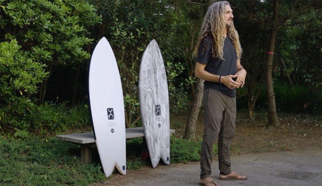 Rob Machado and Too Fish Firewire surfboard