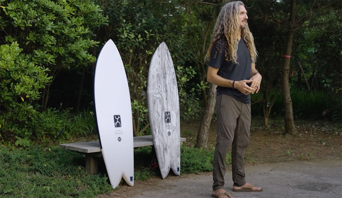 Rob Machado and Too Fish Firewire surfboard