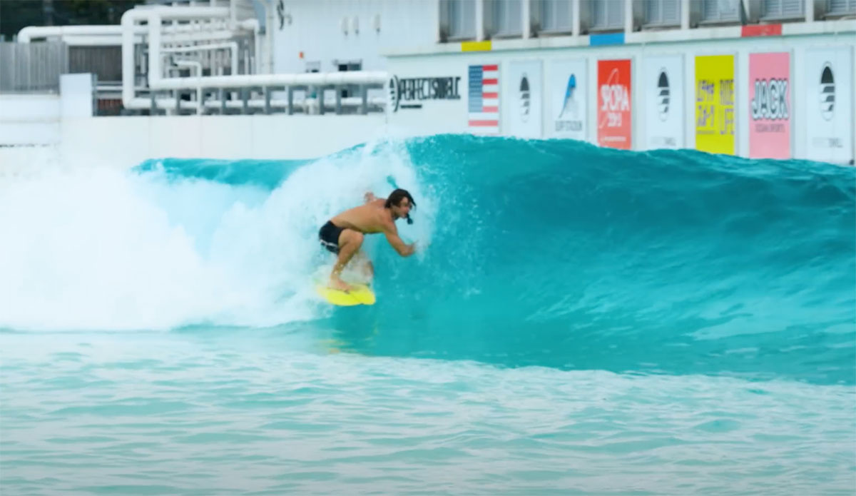 surfing at Japan wave pool