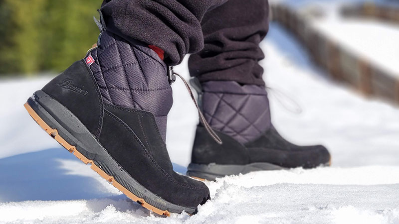testing out the Danner cloud cap for our review of the best winter boots