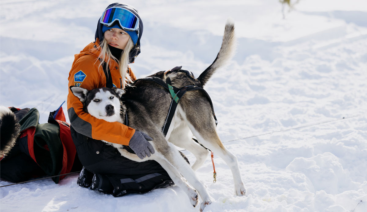 Fjällräven team member with a dog