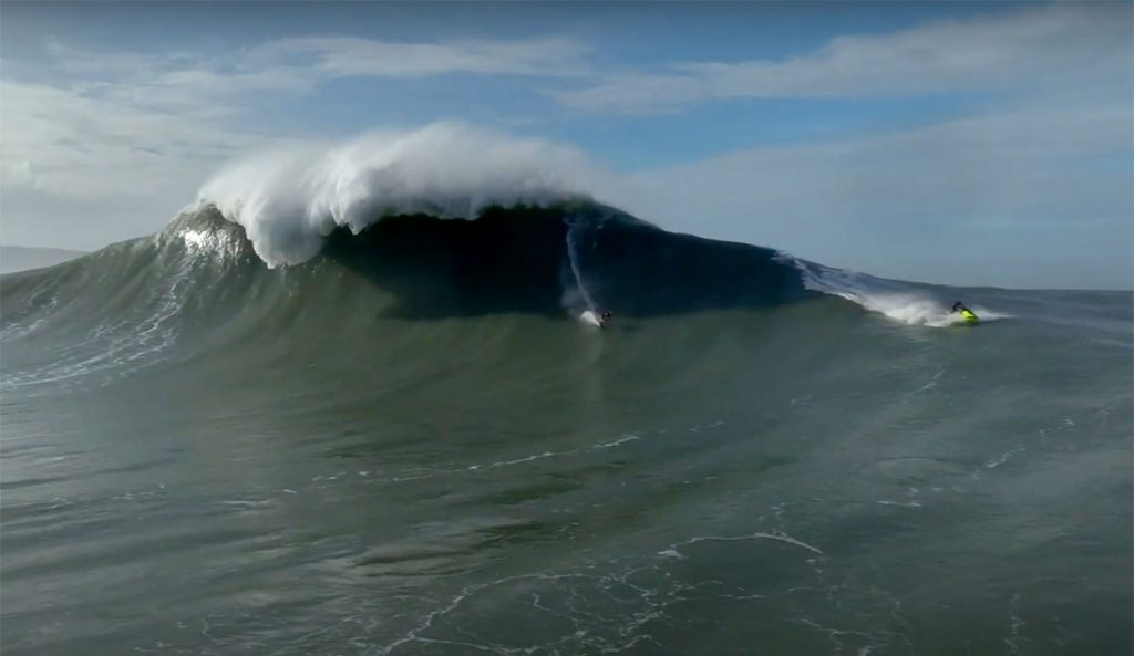 drone footage from Nazaré