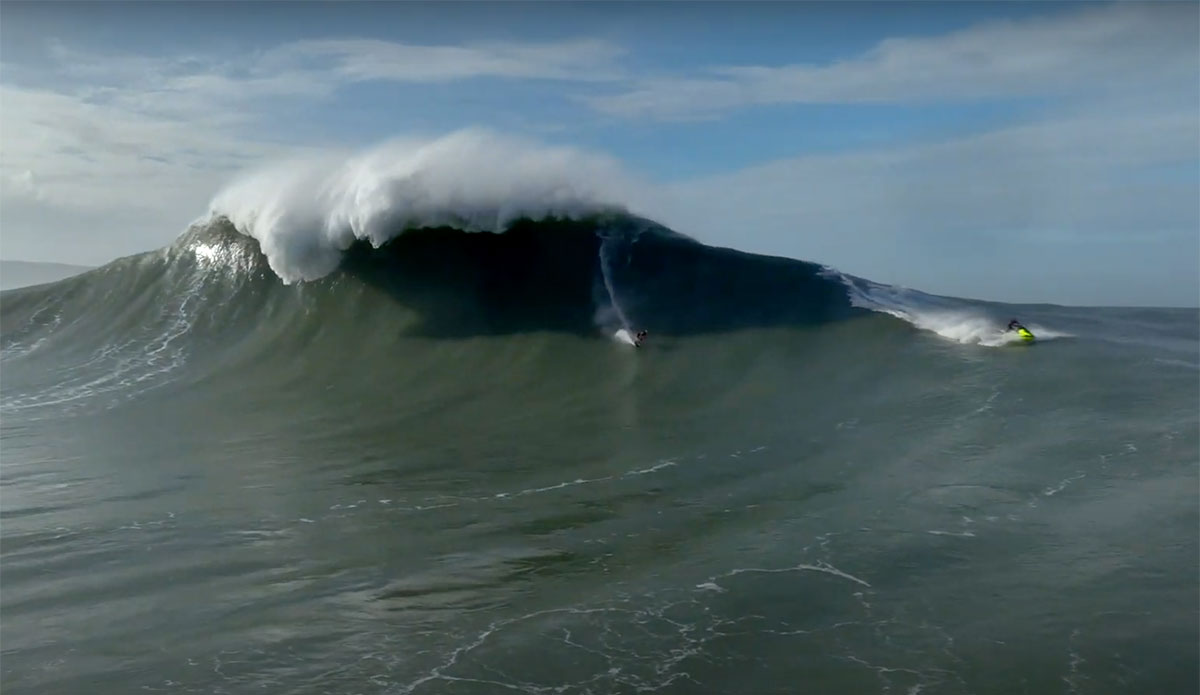 drone footage from Nazaré