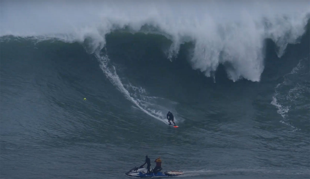 Halloween surfing at Nazaré