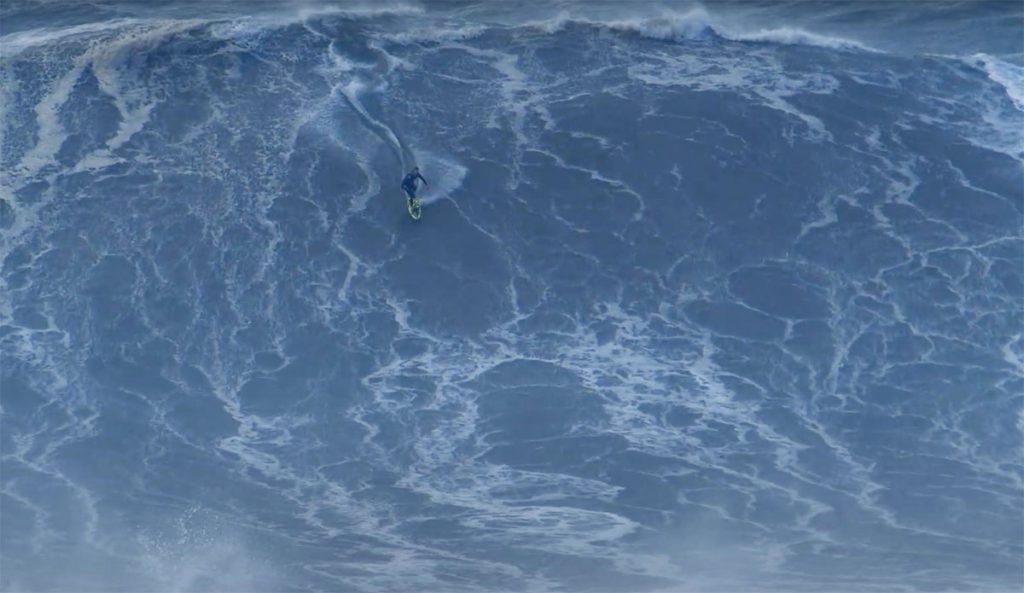 Sebastian Steudtner surfing Nazare