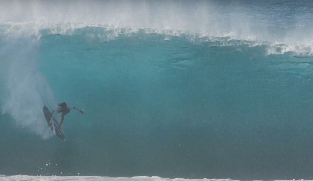 Noah Beschen surfing Pipeline