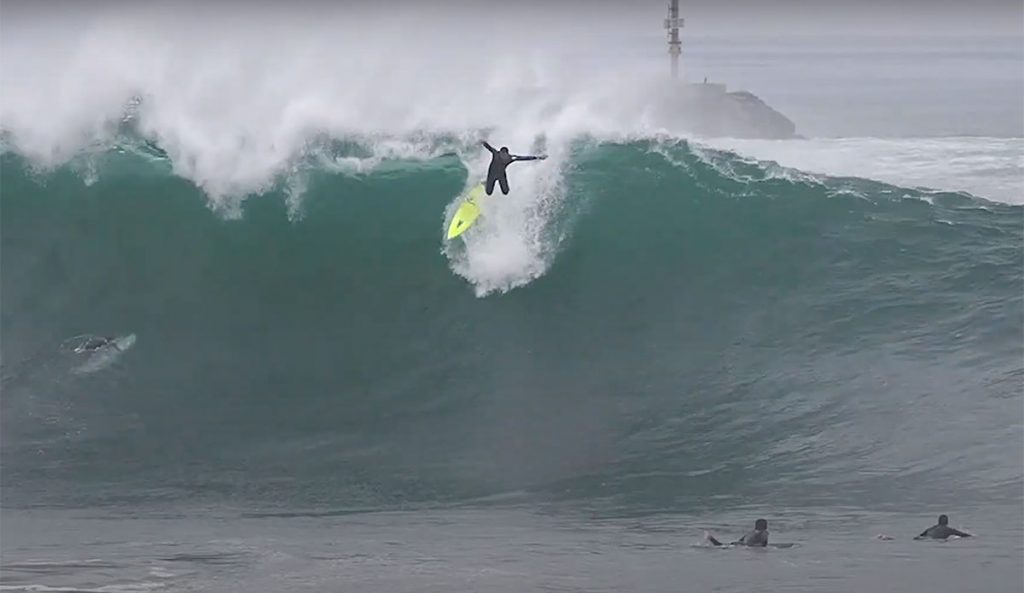 Wedge surfing wipeout