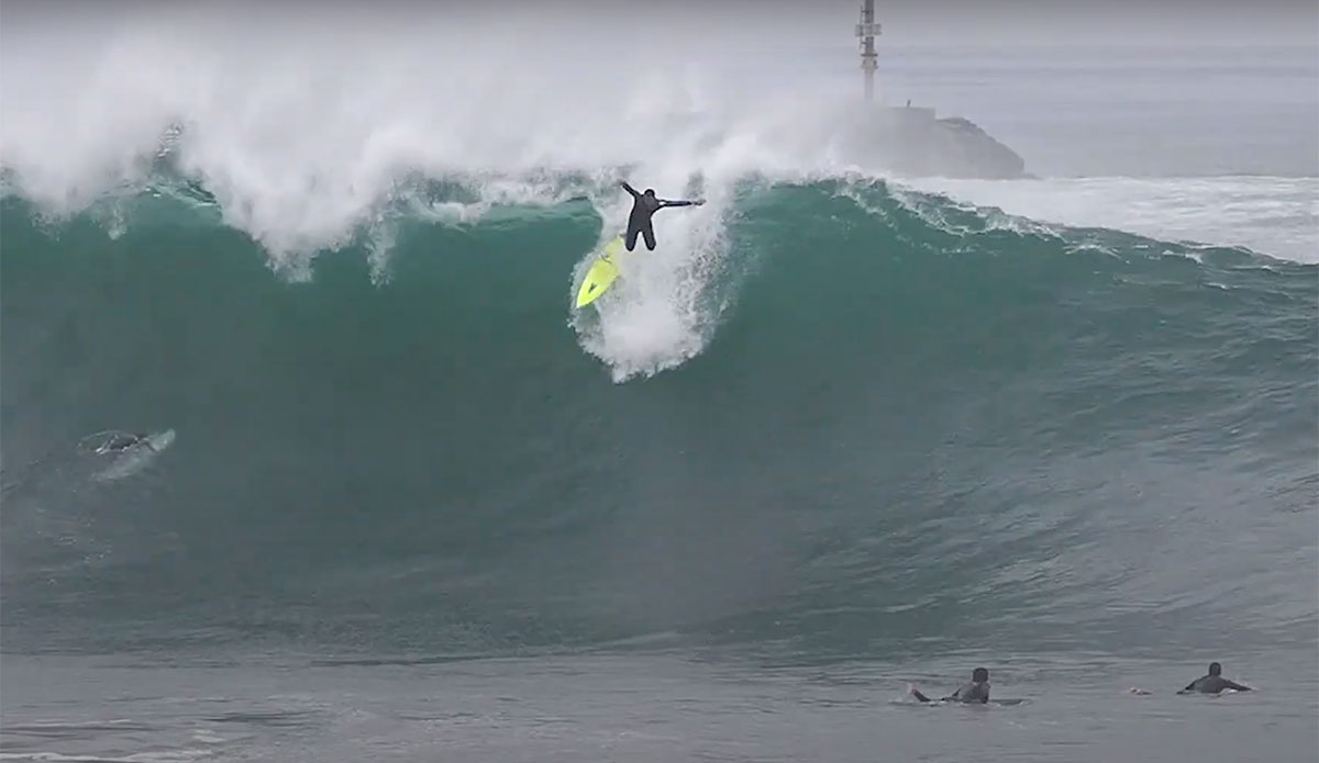 Wedge surfing wipeout