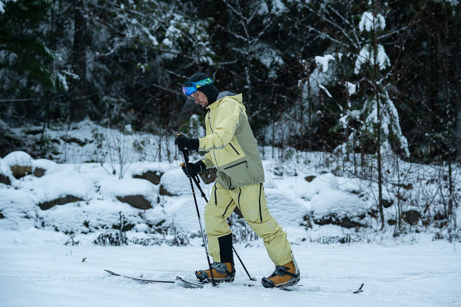 a splitboarder reviewing the burton ak kalausi jacket and pants