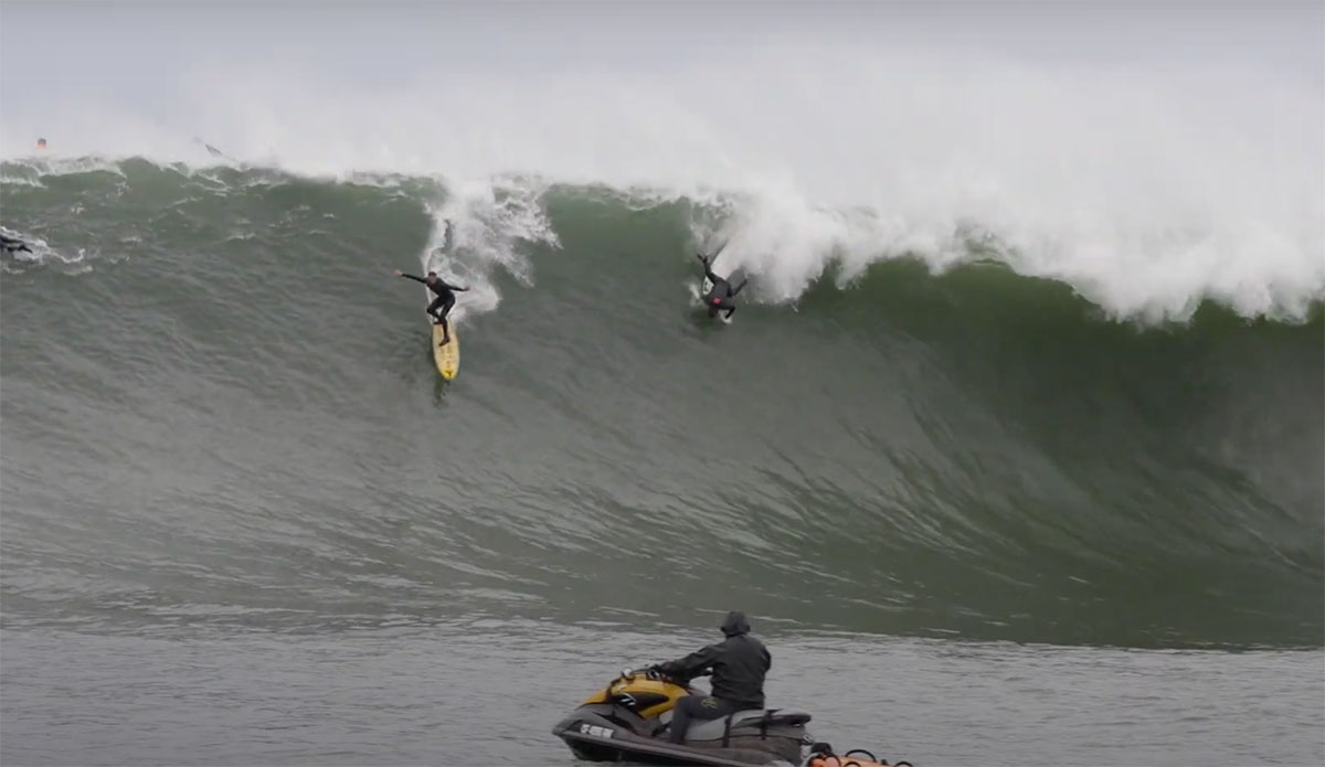 Ryan Augenstein surfing Maverick's