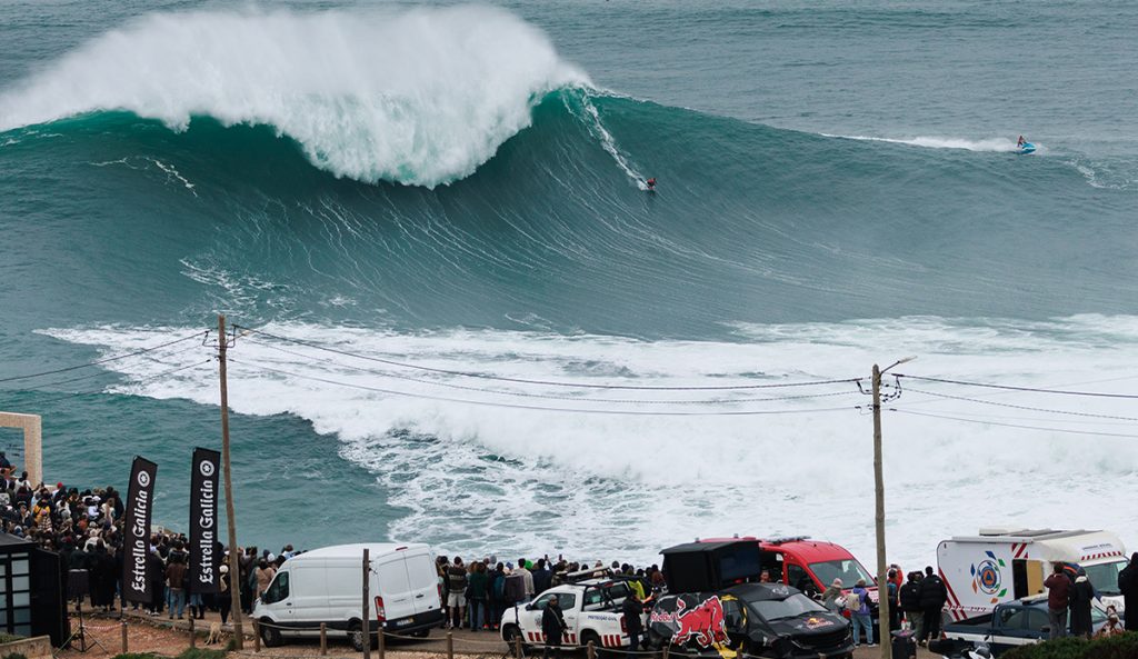 Romuald Pliquet's images do an incredible job of showing the scale of Nazaré and just how enormous the playing field is the surfers are working with.