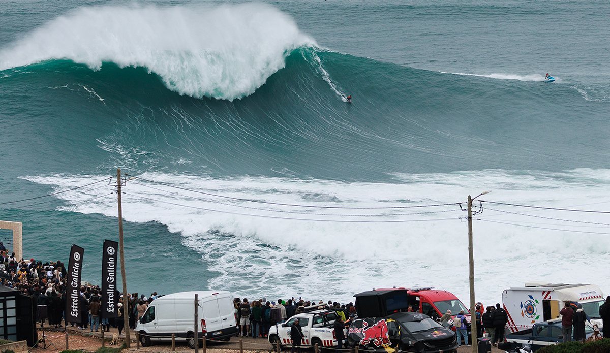 Romuald Pliquet's images do an incredible job of showing the scale of Nazaré and just how enormous the playing field is the surfers are working with.