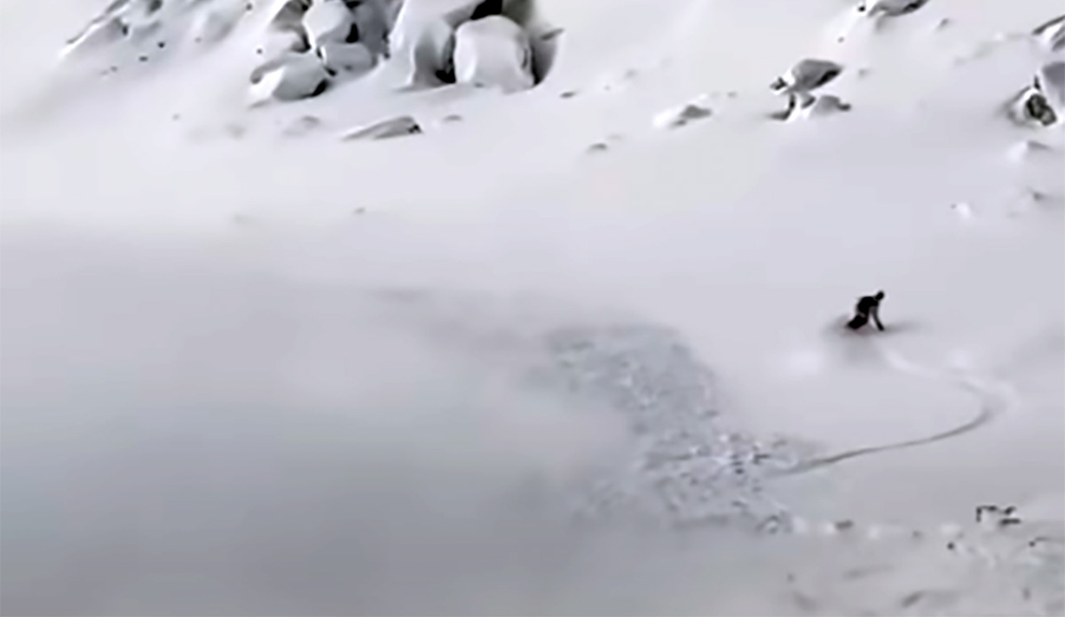 Watch, and Analyze, as This Snowboarder Nearly Gets Taken Out by a Hefty Avalanche