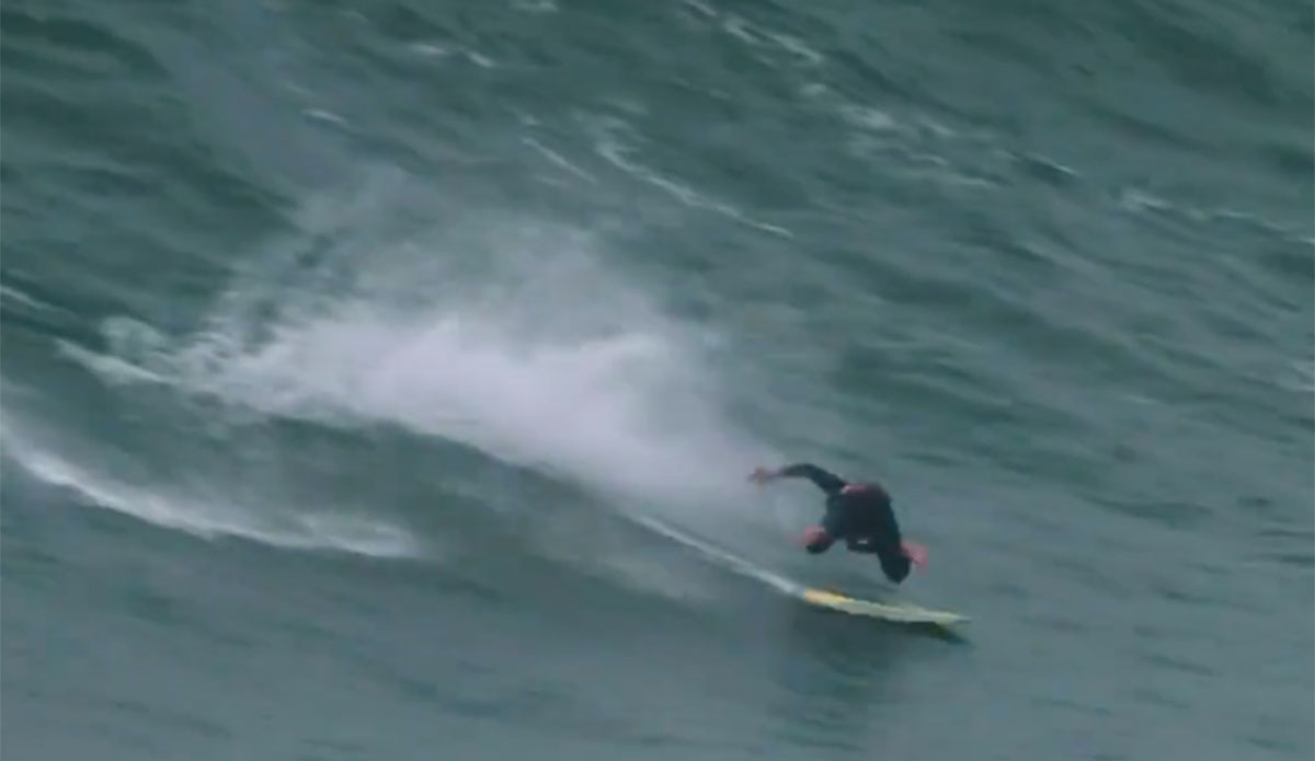 Italo Ferreira skimboarding Nazaré