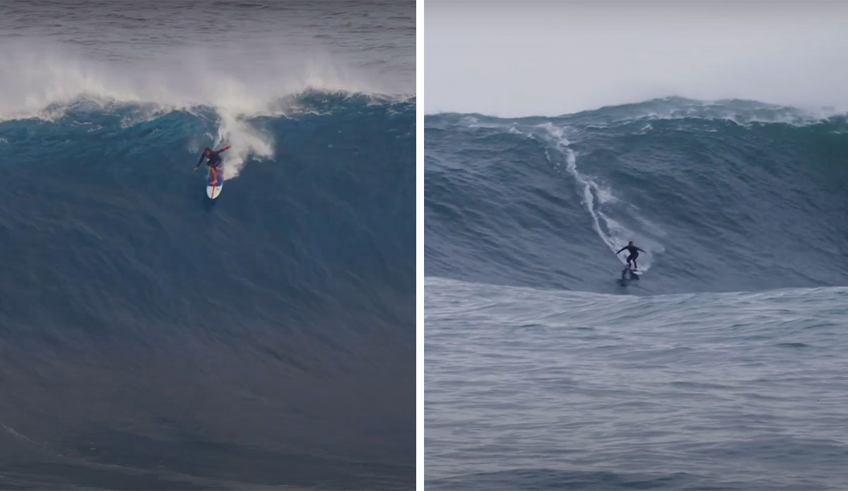 Kai Lenny surfing Maverick's and Jaws