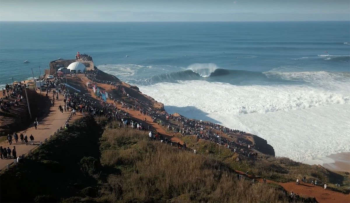 Nic Von Rupp surfing Nazaré