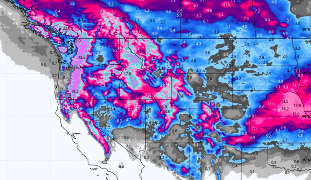 4-7 Feet of Snow Expected for the West Coast This Week