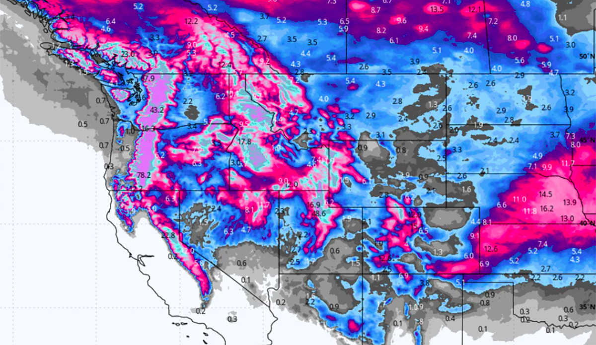 4-7 Feet of Snow Expected for the West Coast This Week