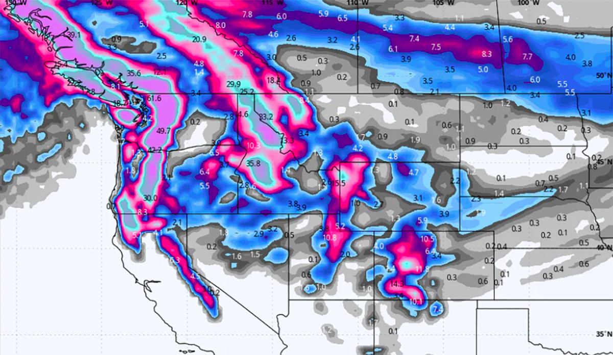Parts of the West Could Get 5-7 Feet of Snow in the Next Week