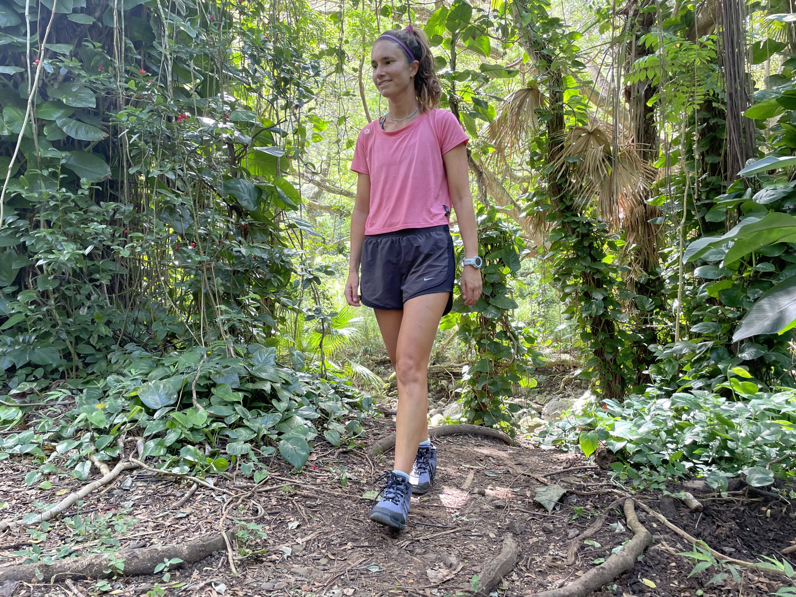 women hiking in the forest