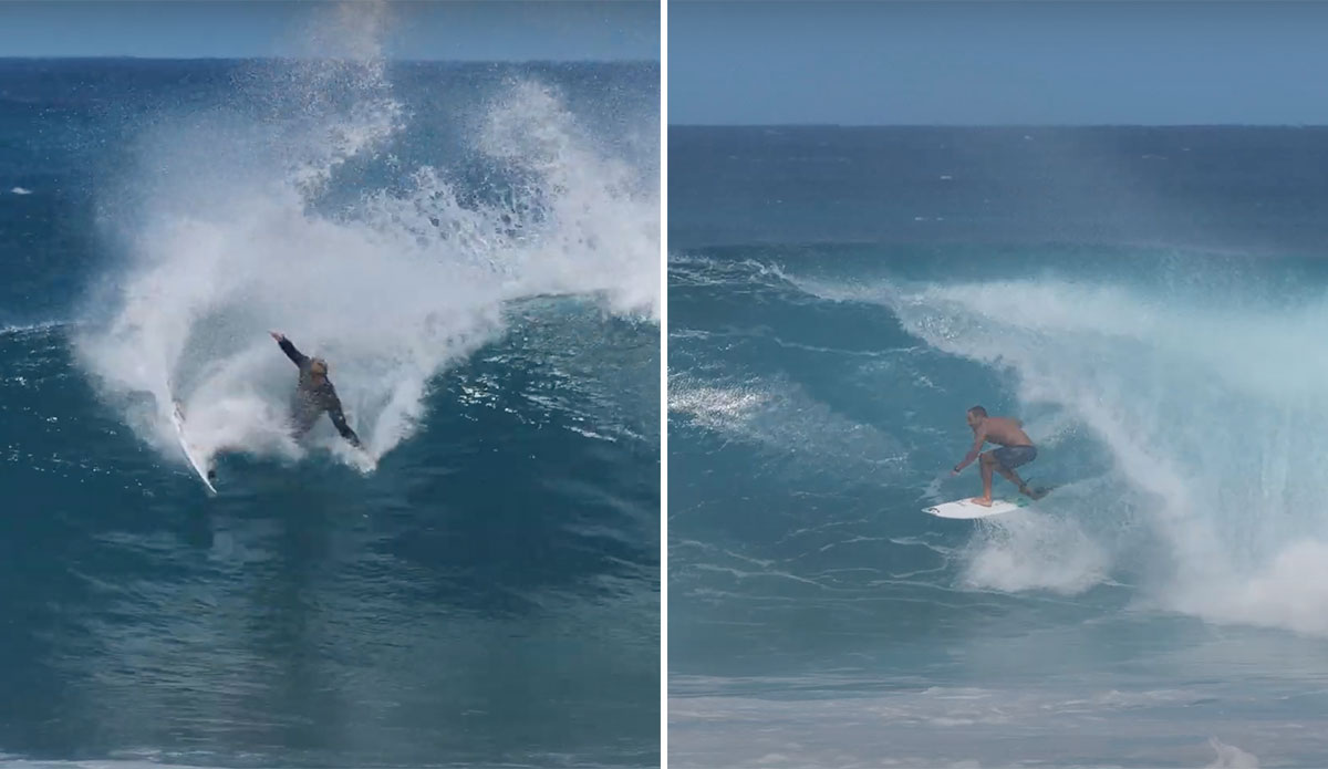 John John Florence and Jack Johnson surfing Rocky Point