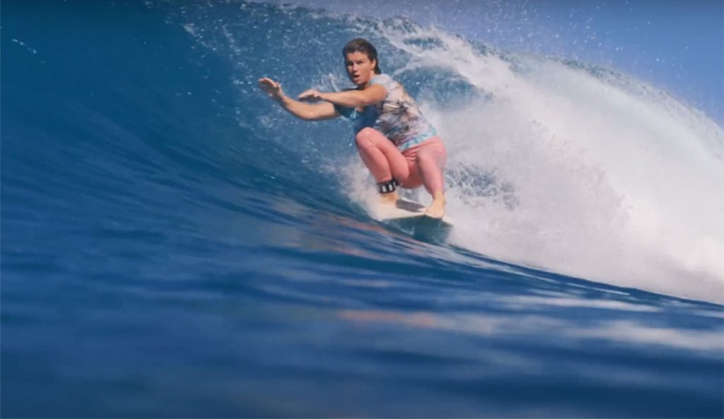 Leah Dawson surfing
