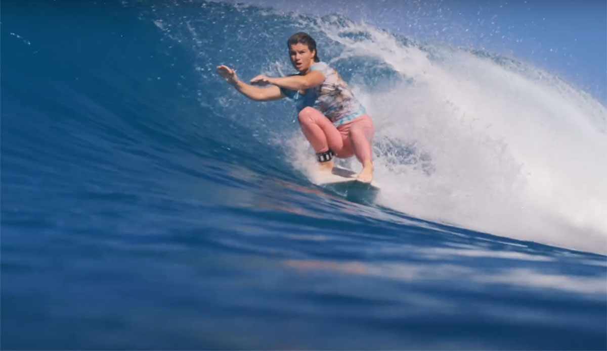 Leah Dawson surfing