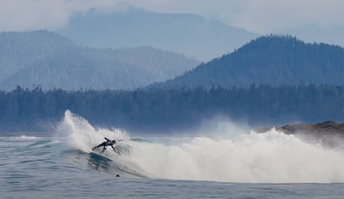Ryan Burch surfing Vancouver Island