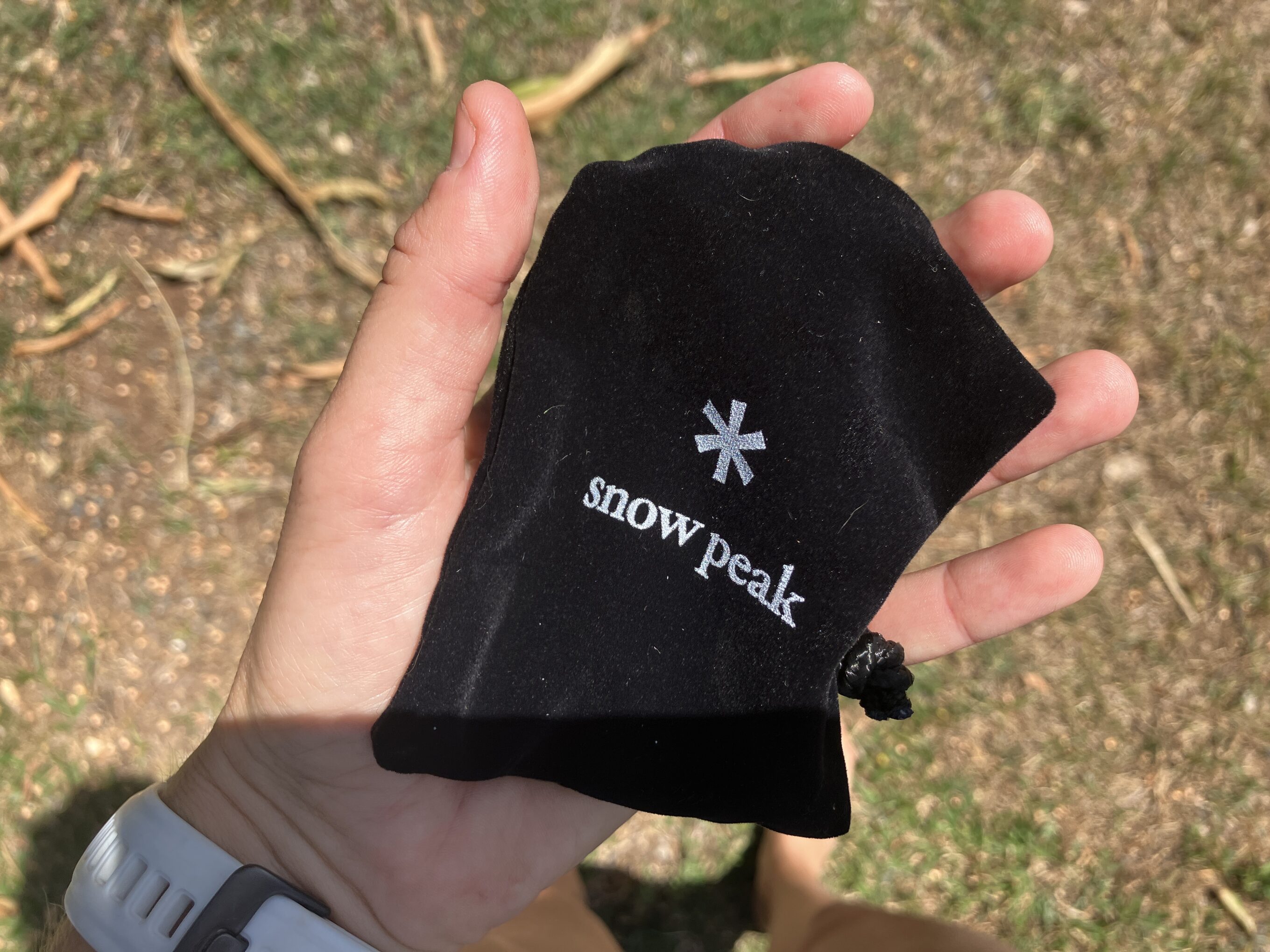 The snowpeak backpacking stove packed away.
