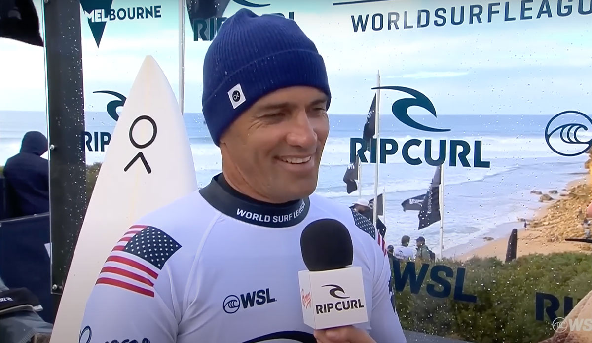 Kelly Slater Bells Beach new baby