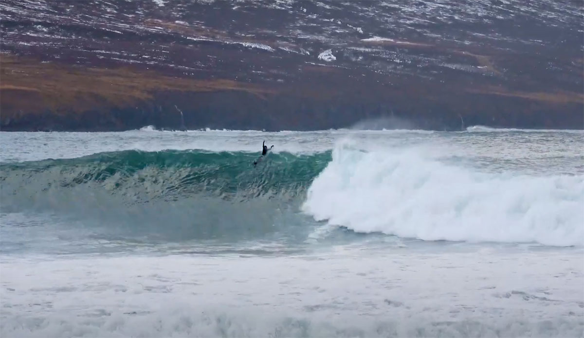 Nate Florence surfing in Iceland