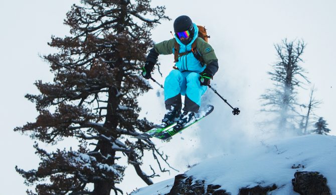 Jumping in the Strafe Outerwear Nomad Kit