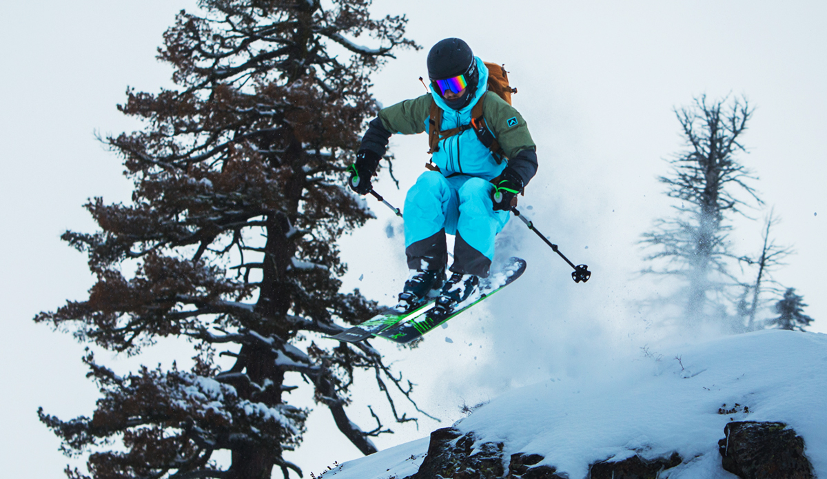 Jumping in the Strafe Outerwear Nomad Kit