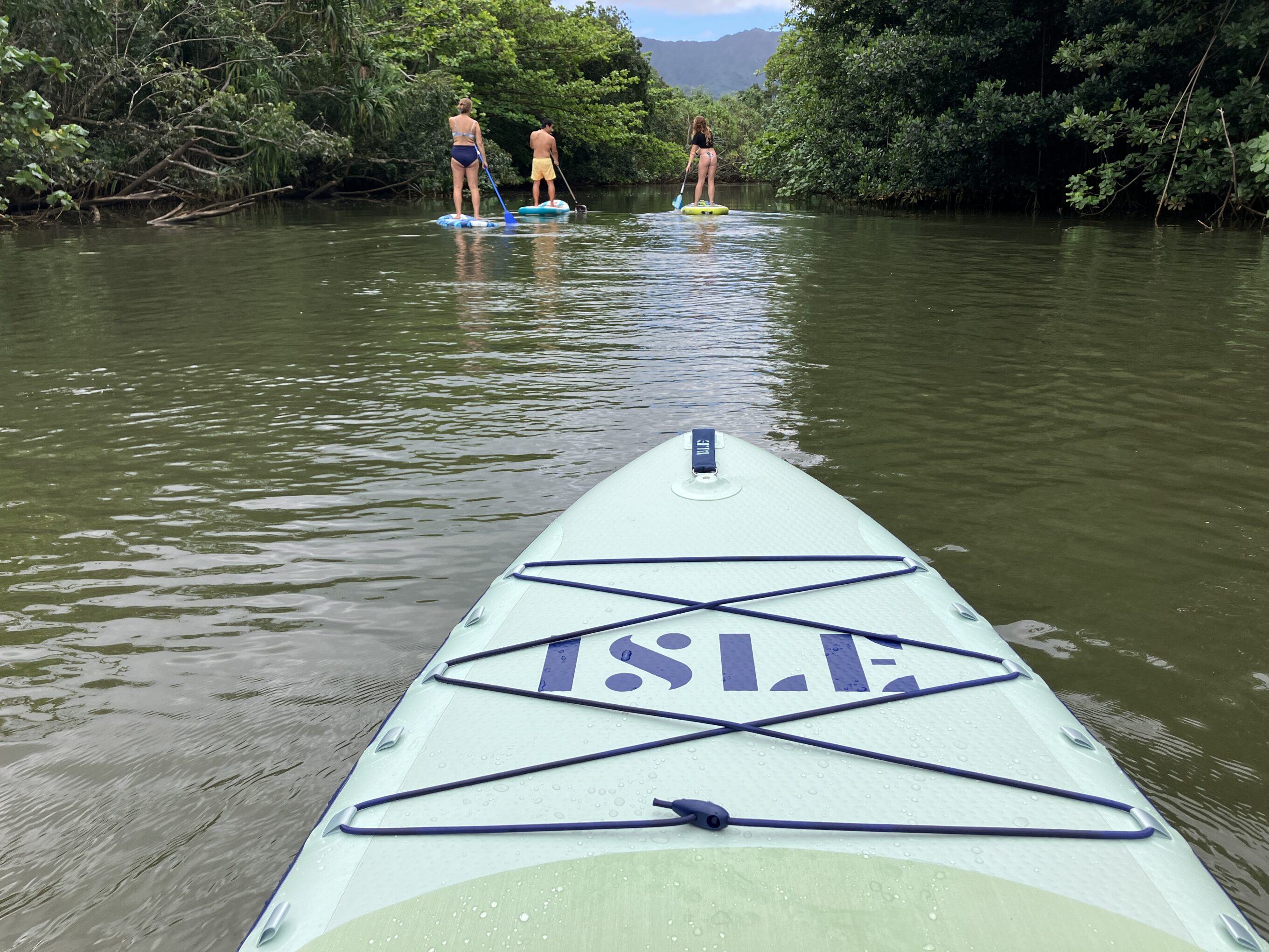the front of a paddle board