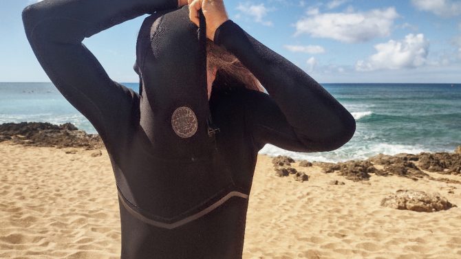 Rip Curl E Bomb springsuit no-zip detail