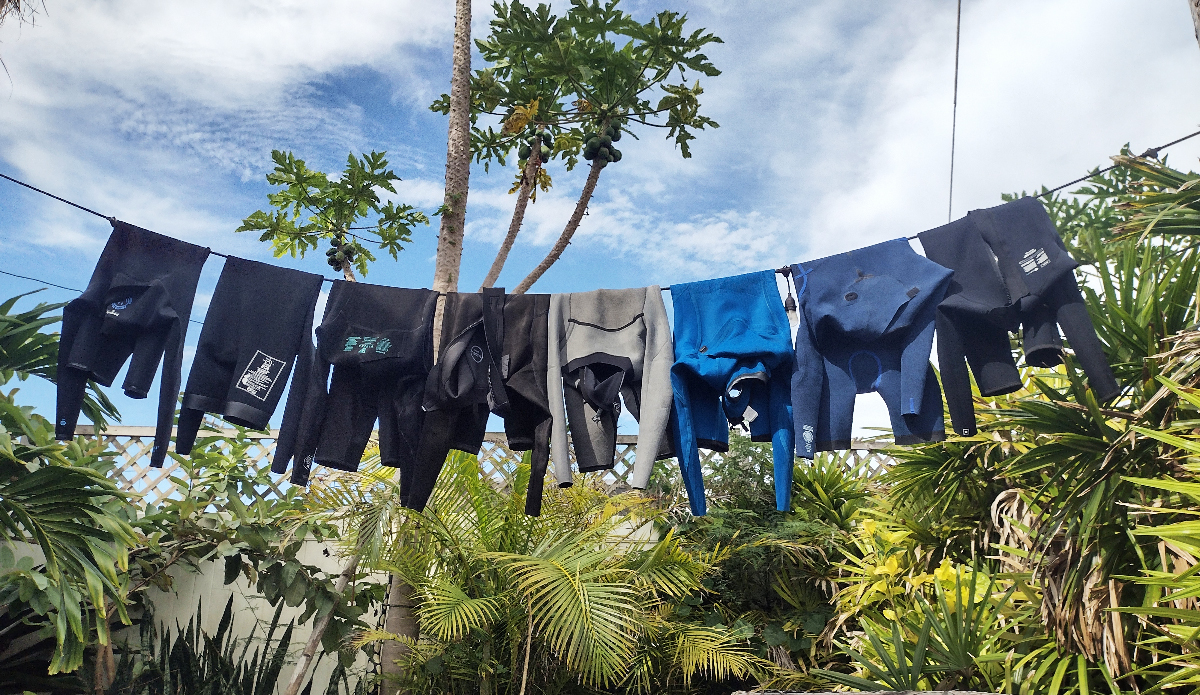 Springsuits hanging lineup shot