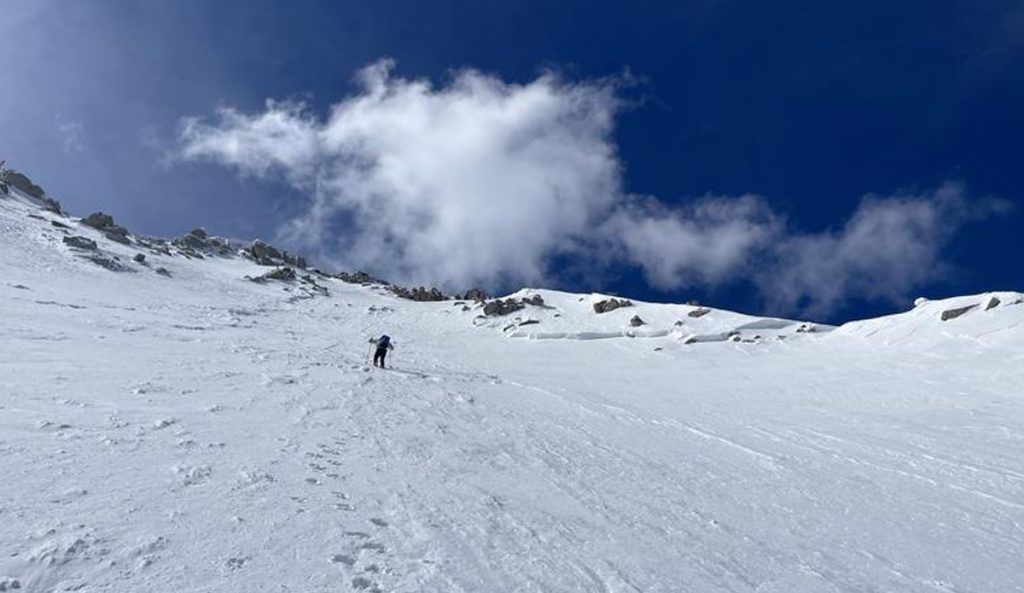 Hiking up the bed surface. Photo: Utah Avalanche Center